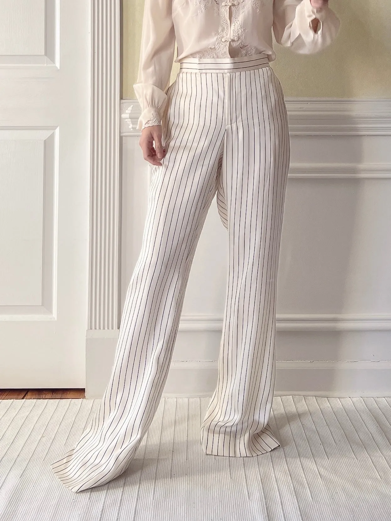 Vintage Ivory Silk Pants - S/6