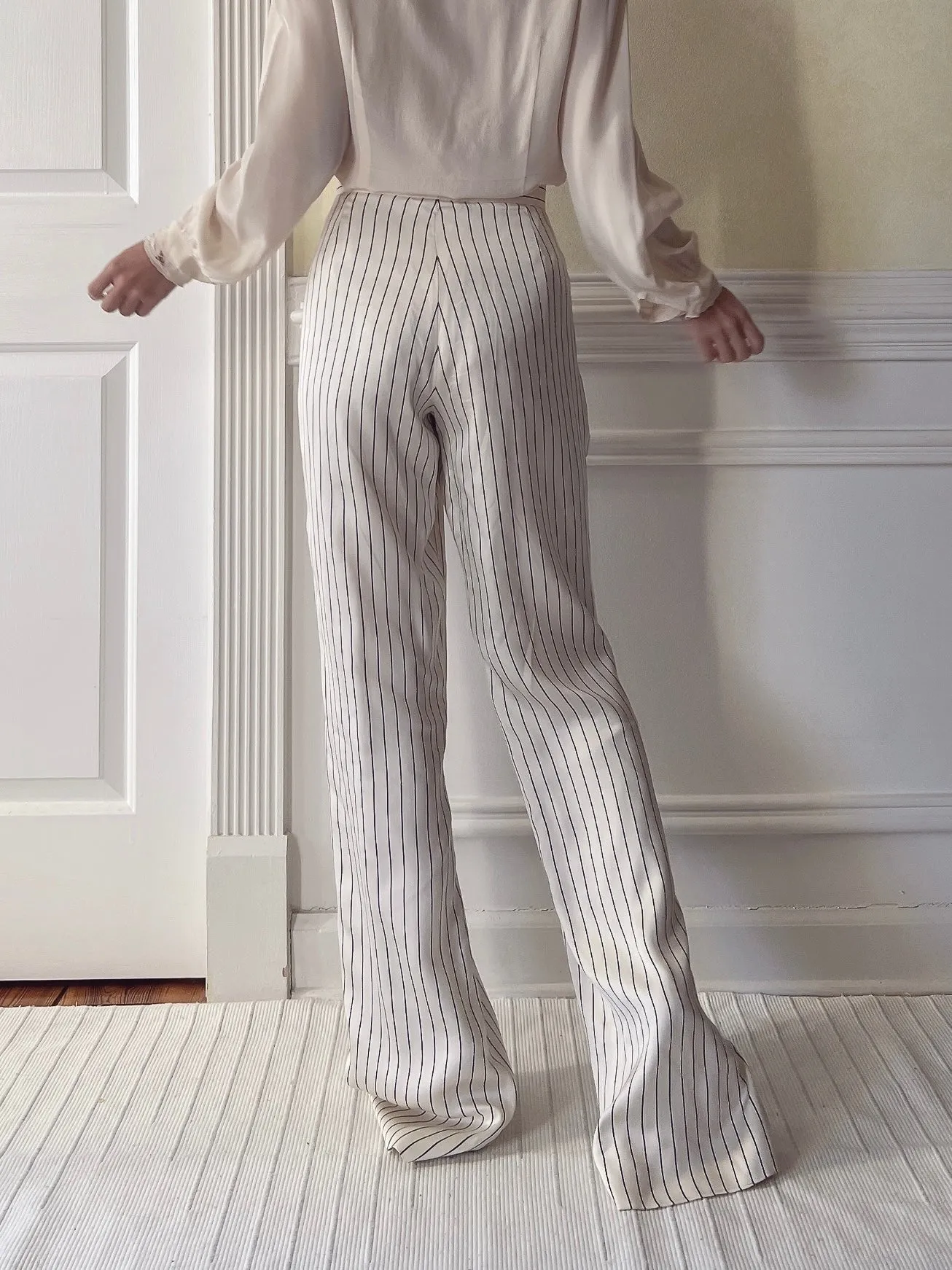 Vintage Ivory Silk Pants - S/6