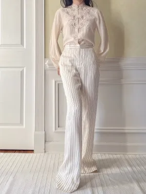 Vintage Ivory Silk Pants - S/6