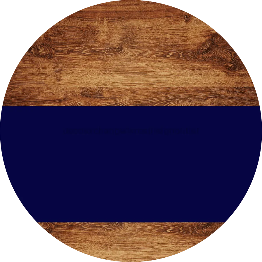 Welcome To Our Home Sign, blank Sign, Navy Stripe, Wood Grain, DECOE-2925-DH, 18 Wood Round