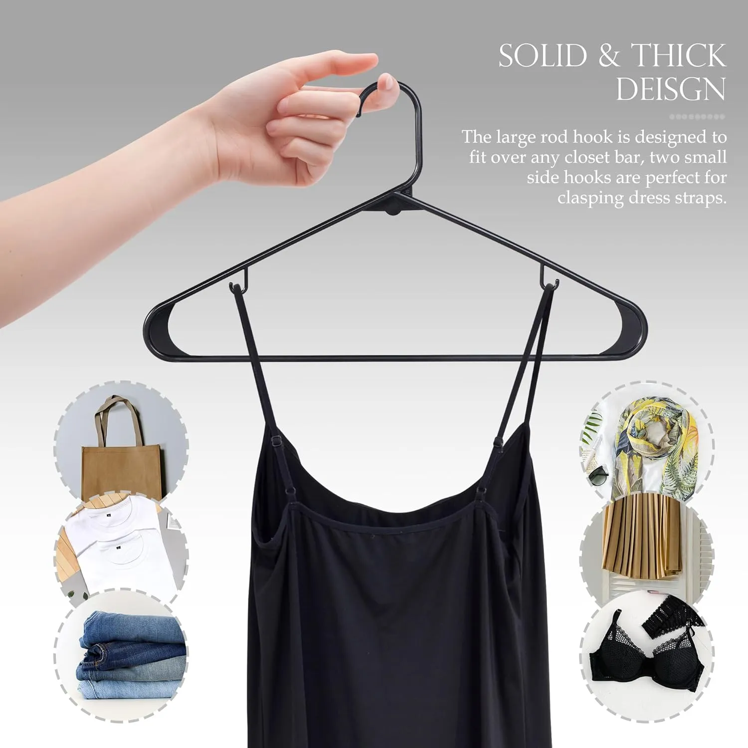 ZENY™ 100-Pack White Plastic Hangers Tubular Clothing Hangers