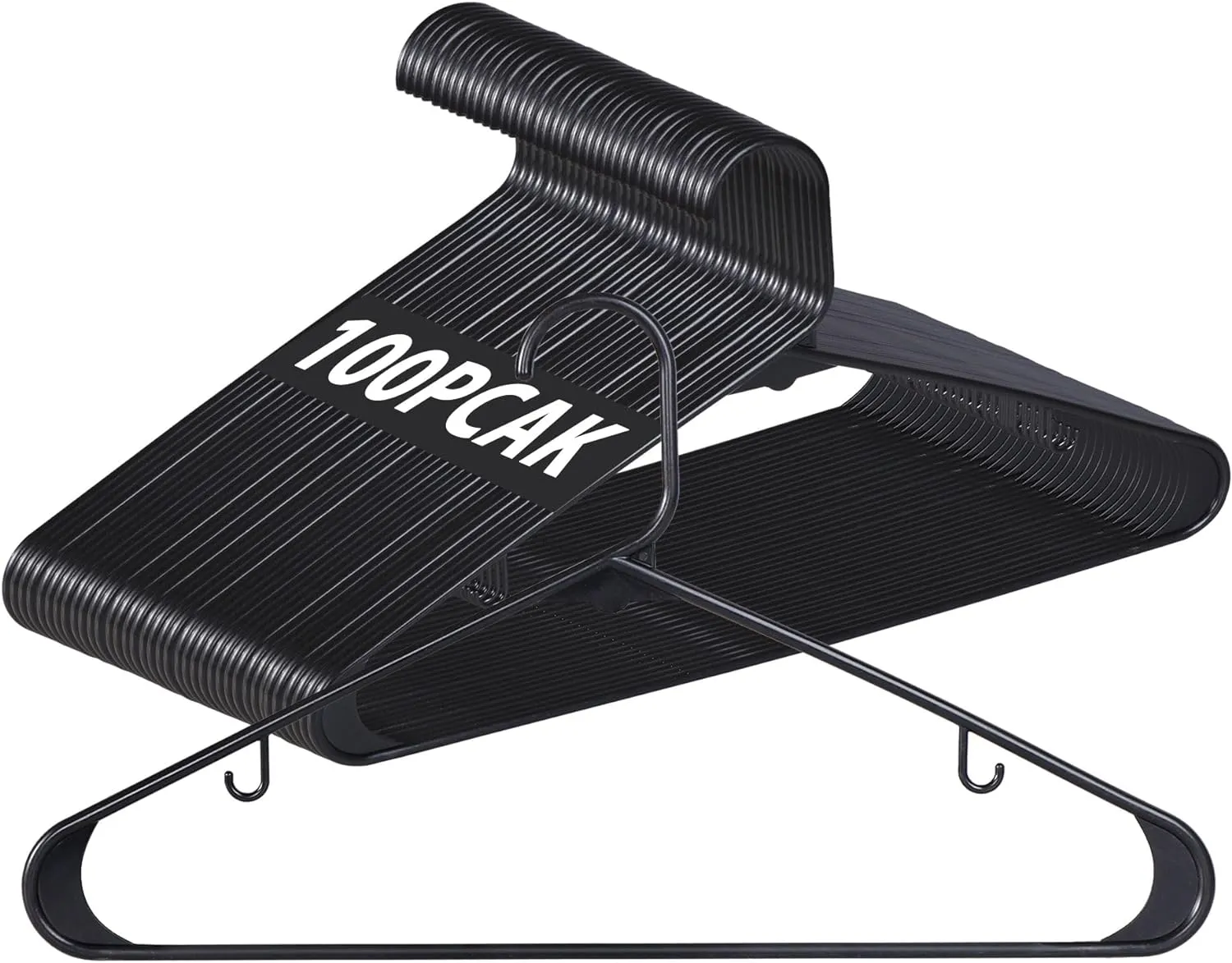 ZENY™ 100-Pack White Plastic Hangers Tubular Clothing Hangers
